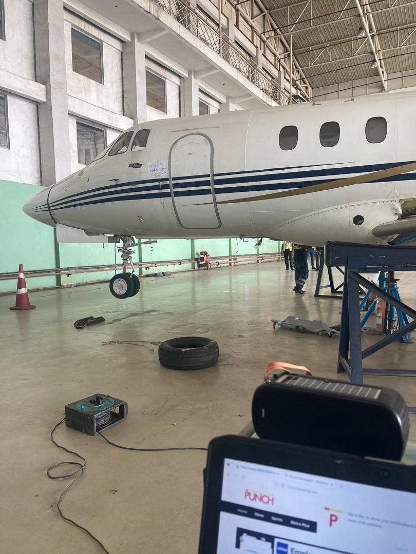 Nose landing gear removed