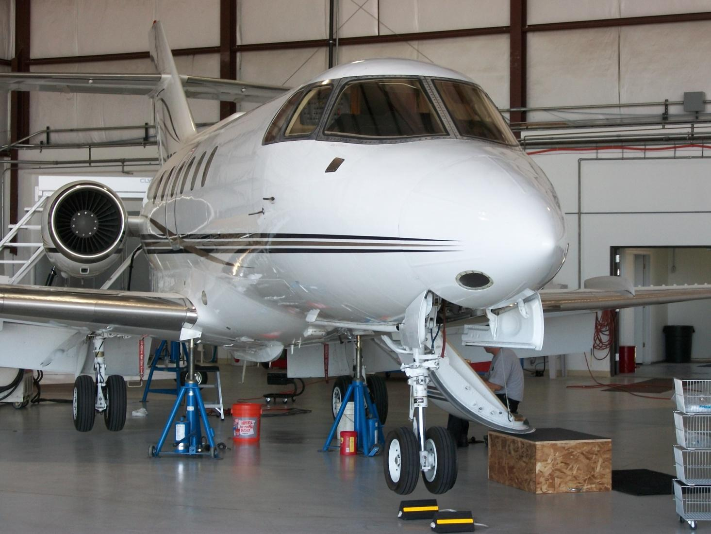 Aircraft on jacks